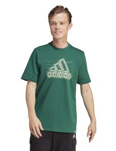 T-shirt verde da uomo con logo bianco adidas Badge of Sport