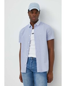 Armani Exchange camicia in cotone uomo colore blu