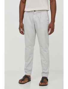 Tommy Hilfiger pantaloni in lino misto colore grigio