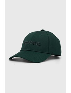 Tommy Hilfiger berretto da baseball colore verde con applicazione