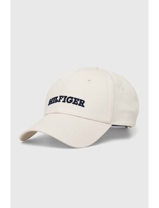 Tommy Hilfiger berretto da baseball in cotone colore bianco con applicazione