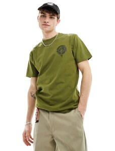Santa Cruz - T-shirt pesante kaki con grafica sul retro-Verde
