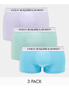Polo Ralph Lauren - Confezione da 3 paia di boxer aderenti verdi, blu e viola