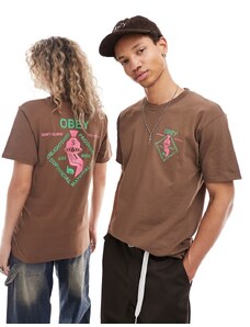 Obey - T-shirt a maniche corte unisex marrone con grafica spirituale