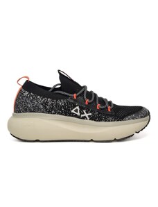 Sun68 sneakers running da uomo jupiter knit con maxi suola nero fluo