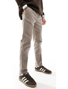 New Look - Pantaloni in tessuto a coste marrone chiaro