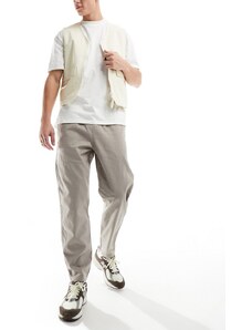 New Look - Pantaloni in misto lino marrone chiaro