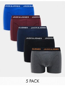 Jack & Jones - Confezione da 5 boxer aderenti multi-Nero