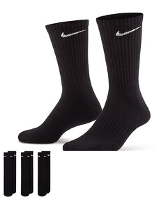 Nike Training - Everyday Cushioned - Confezione da 3 paia di calzini ammortizzati neri-Nero