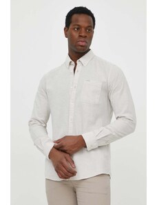 Barbour camicia di lino colore beige