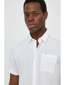 Barbour camicia di lino colore bianco