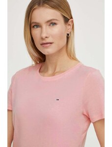 Tommy Jeans t-shirt in cotone donna colore rosa
