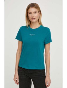 Tommy Jeans t-shirt in cotone donna colore turchese