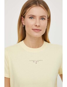 Tommy Jeans t-shirt in cotone donna colore giallo