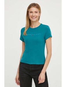 Tommy Jeans t-shirt in cotone donna colore verde
