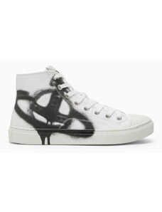 Vivienne Westwood Sneaker bianca/nera in tela di cotone