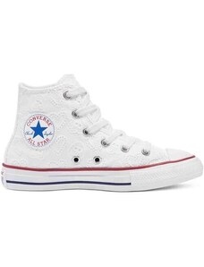 Converse All Star Ctas Lift Hi Sneaker In Pizzo Bianco kids