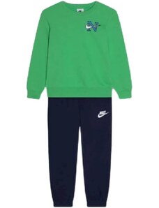 Nike Tuta Set French Terry verde blu kids