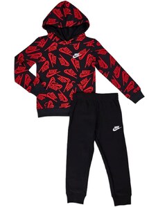 Nike FLEECE HOODIE JOGGER SET red kids