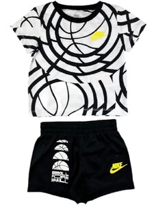 Nike Completo Nsw Cbb Short Set black white kids