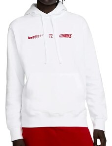 Nike Sportswear Standard Issue Felpa pullover in fleece con cappuccio bianca uomo