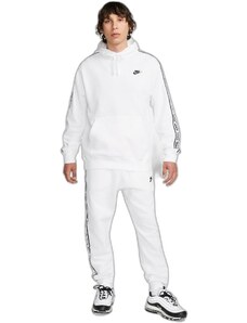Nike tuta IN FELPA BIANCA CON CAPPUCCIO e pantalone bianco uomo