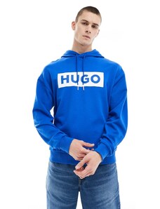 HUGO BLUE - Felpa con cappuccio nera con logo-Nero