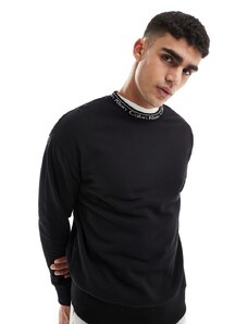 Calvin Klein - Felpa nera vestibilità comoda con logo - In esclusiva per ASOS-Nero