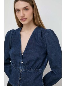 Morgan camicia di jeans donna colore blu navy