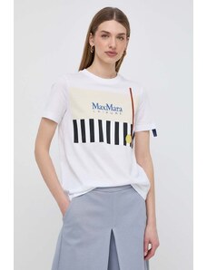 Max Mara Leisure t-shirt in cotone donna colore bianco