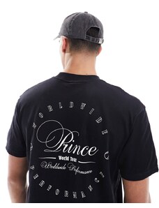 Prince - T-shirt nera con stampa vintage-Nero