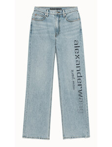 ALEXANDER WANG jeans slouch logo cut out con ricamo