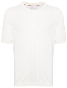 Brunello Cucinelli T-shirt bianca in maglia