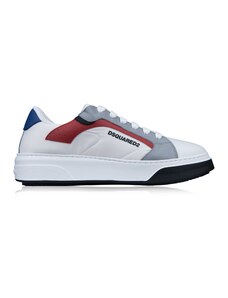DSQUARED2 SNM0264 M2044 Sneakers-39.5 EU Bianco, Rosso, Blu Tessuto, Pelle, Gomma