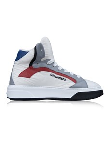 DSQUARED2 SNM0265 M2044 Sneakers-41 EU Bianco, Rosso, Blu Tessuto, Pelle, Gomma