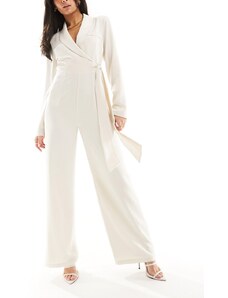 Pretty Lavish - Tuta jumpsuit sartoriale color crema-Bianco