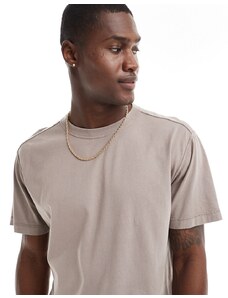 Hollister - T-shirt vestibilità comoda marrone slavato-Grigio