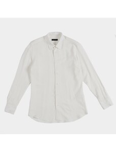 OUT/FIT - Camicia in viscosa e lino - Colore: Bianco,Taglia: XXL