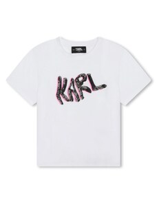KARL LAGERFELD KIDS T-shirt bianca Karl paillettes