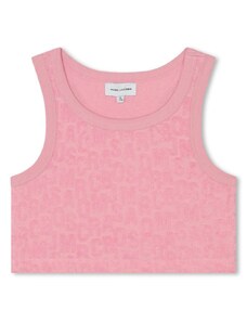 MARC JACOBS KIDS Top rosa crop logo all-over