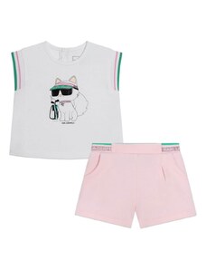 KARL LAGERFELD KIDS Set t-shirt/short neonata stampa choupette