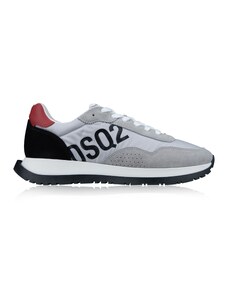 DSQUARED2 SNM0270 M1747 Sneakers-43 EU Bianco, Rosso Tessuto, Pelle, Gomma