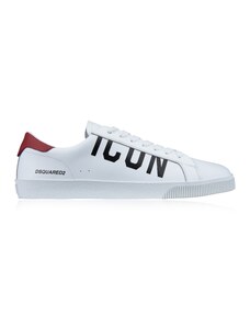 DSQUARED2 SNM0188 M536 Sneakers-43 EU Bianco, Nero, Rosso Pelle, Tessuto, Gomma