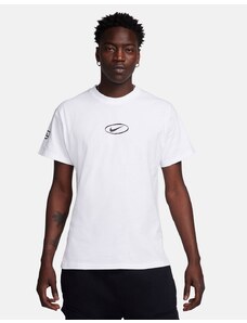 Nike - T-shirt bianca con logo centrale-Bianco