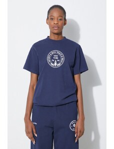 Sporty & Rich t-shirt in cotone Central Park T Shirt donna colore blu navy TSAW2386NA