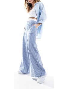 ASOS DESIGN - Pantaloni a fondo ampio a righe con fascia in vita-Multicolore