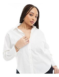 In The Style Plus - Camicia bianca in popeline di cotone-Bianco