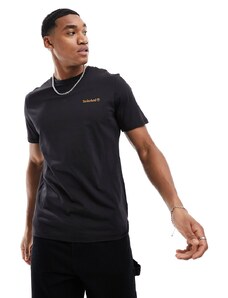 Timberland - T-shirt nera con scritta piccola del logo-Nero