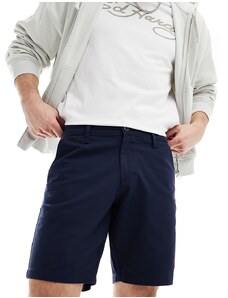 ASOS DESIGN - Pantaloncini chino taglio classico slim elasticizzati blu navy