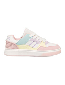 Sneakers bianche e rosa da ragazza con dettagli multicolore 10 Baci
